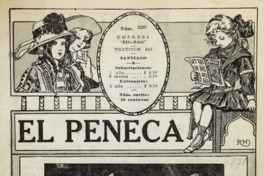 2. "¡Viva el año nuevo!", dice esta portada que muestra a tres niños. El Peneca 320, 4 de enero de 1915.