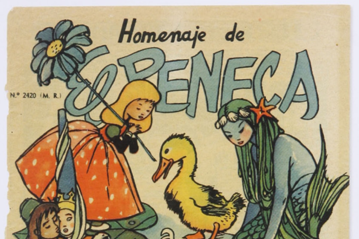 14. Homenaje de El Peneca a Andersen. Portada de Elena Poirier. El Peneca 2420, 1955.