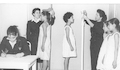 Pesaje y altura de alumnas, 1947.