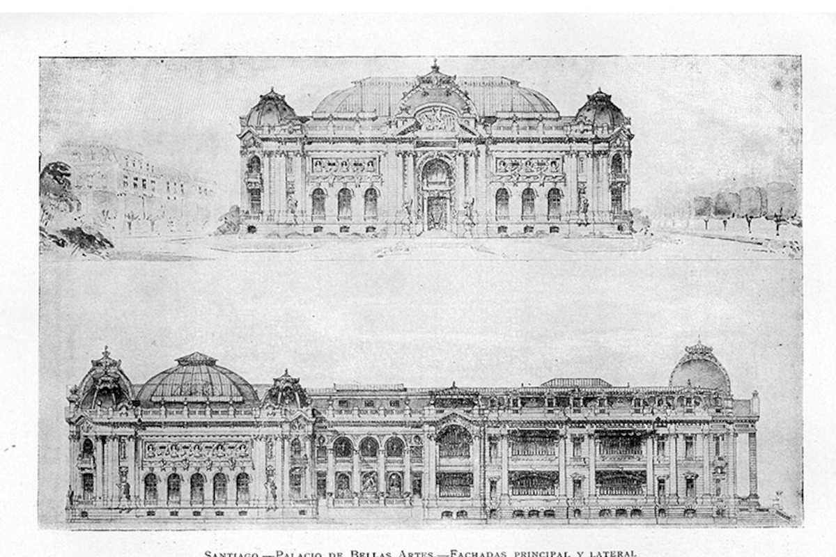 2. Palacio de Bellas Artes: fachadas principal y lateral.